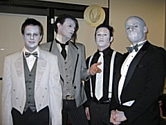 Men's group black and white movie costumes